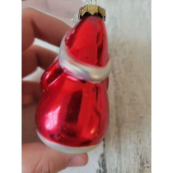 Santa toy sack pine tree blown glass ornament Xmas - Picture 3 of 5